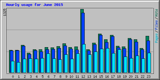 Hourly usage for June 2015