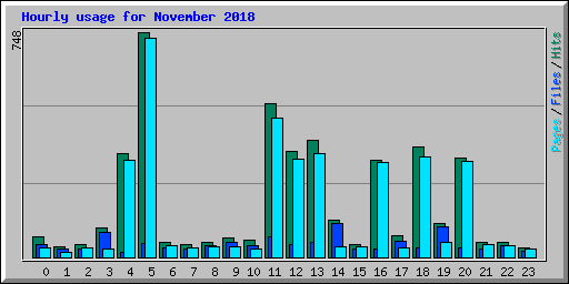 Hourly usage for November 2018